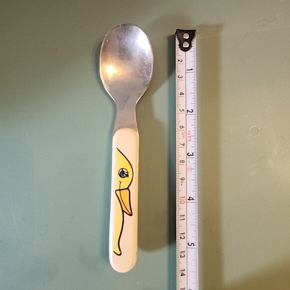Vintage Stainless Toddler Spoon Duck Taiwan 1950s? Child - Picture 6 of 6